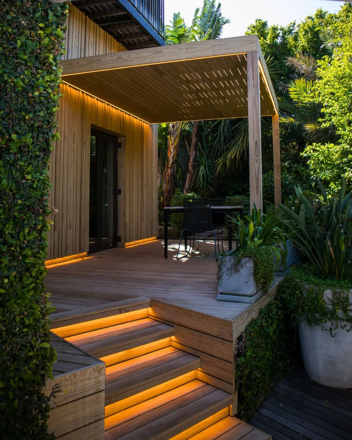 Timber deck and pergola in the garden