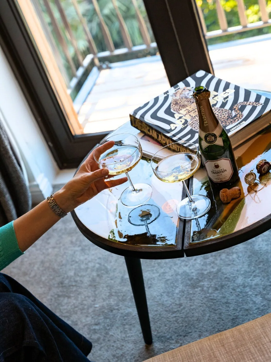 Champagne welcome on arrival